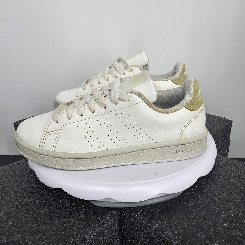 adidas Women's Grand Court Base 2.0 White Pulse Lime Shoes GW4848 Size 6.5.